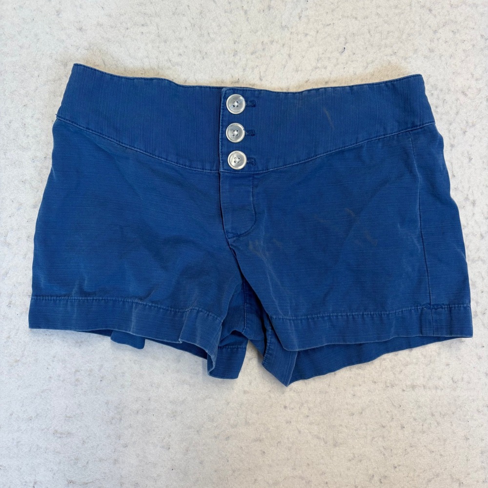 Ralph Lauren Rugby Chino Shorts Womens 0 Blue Low Rise 3-Button Canvas